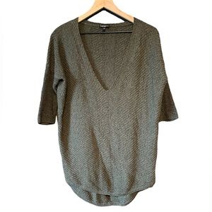 Express Navy Green Short Sleeve Over-Sized Top SIZE SP